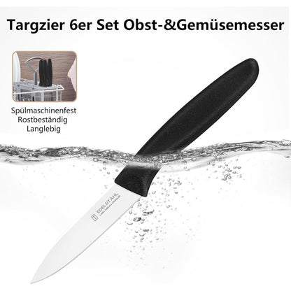 6-tlg. Edelstahl Obstmesser Set mit PP-Griff