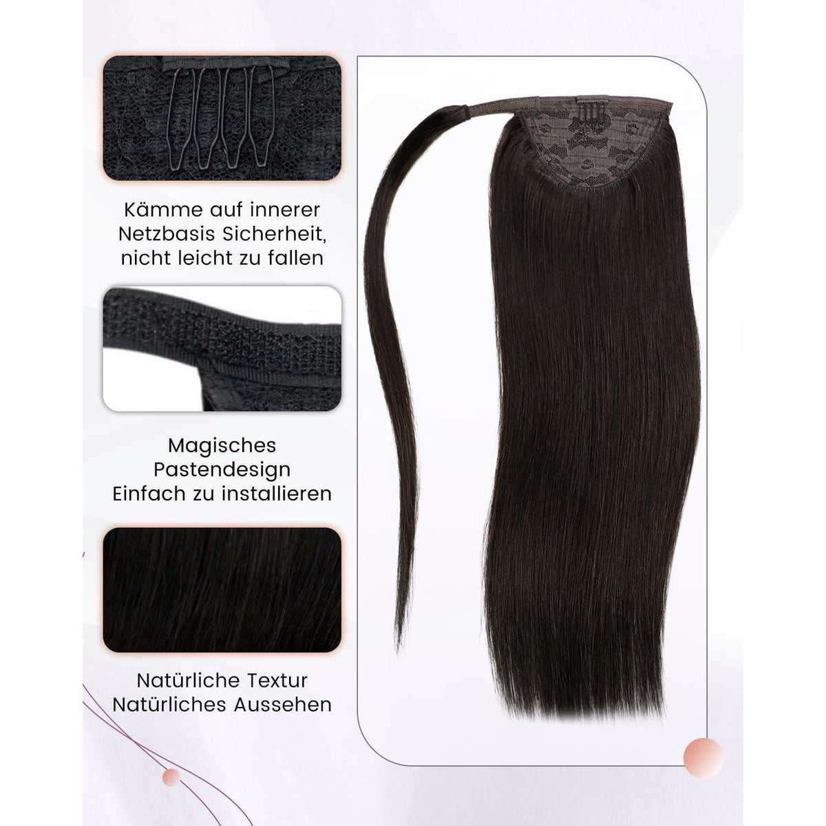 Echthaar Zopfbraut Braun – Haarverlängerung 50cm