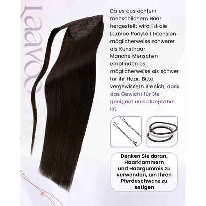 Echthaar Zopfbraut Braun – Haarverlängerung 50cm