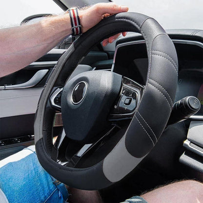 Lenkradhülle Auto Universal Grau – Anti Rutsch & Grip in Lederoptik