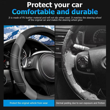 Lenkradhülle Auto Universal Grau – Anti Rutsch & Grip in Lederoptik