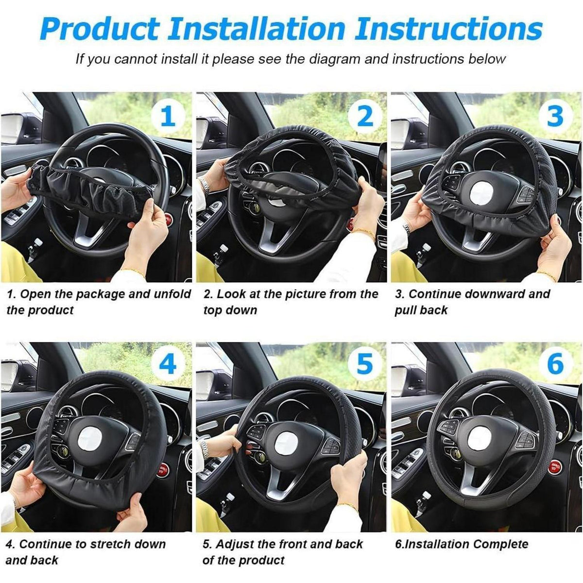 Lenkradhülle Auto Universal Grau – Anti Rutsch & Grip in Lederoptik