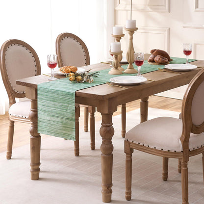 Grüner Tischläufer Leinen Boho 40x140 cm | Modern & Abwaschbar
