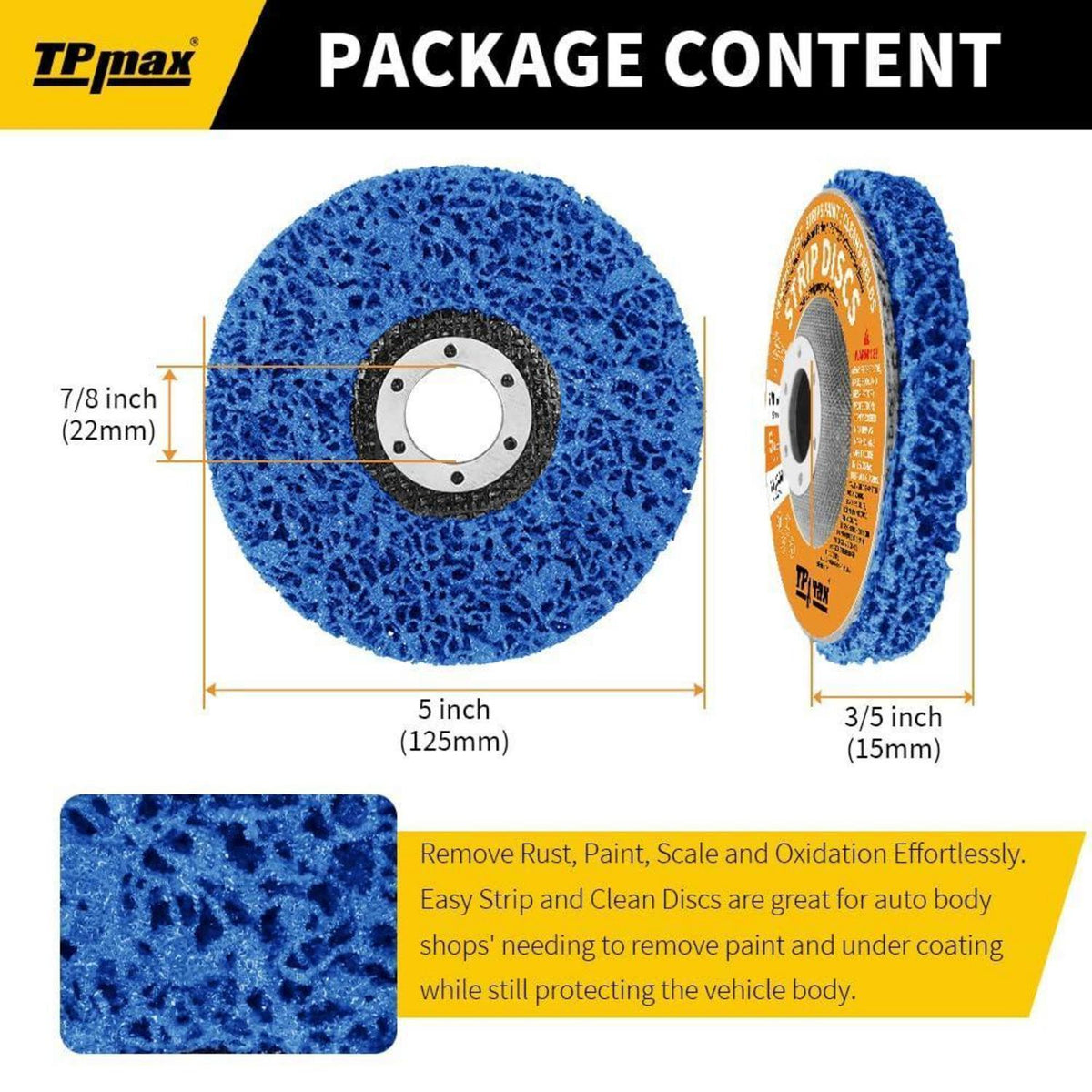 Abisolierscheiben 12,7 cm für Winkelschleifer, 10 Stück Blau