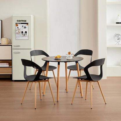 8er Set Nordische Esszimmerstühle mit Metallbeinen & Hohlrücken