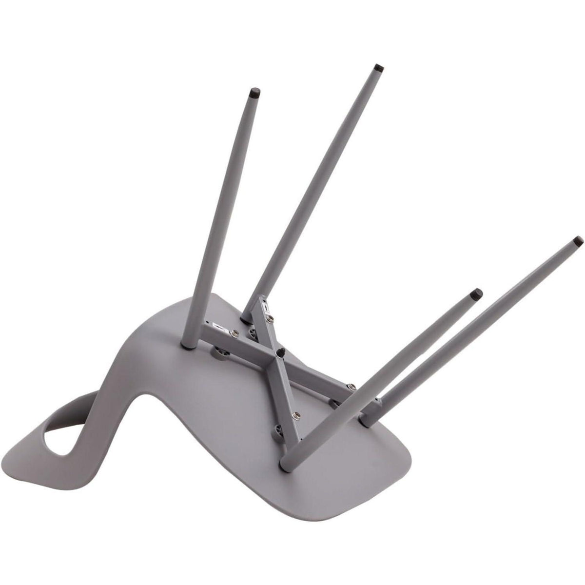 8er Set Nordische Esszimmerstühle mit Metallbeinen – Grau