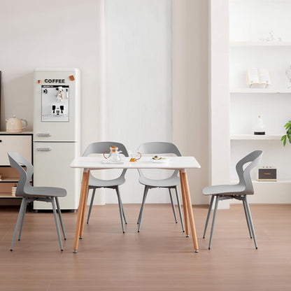8er Set Nordische Esszimmerstühle mit Metallbeinen – Grau