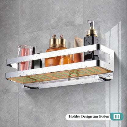 Edelstahl Duschablage mit Haken – Badezimmer Organizer 40cm