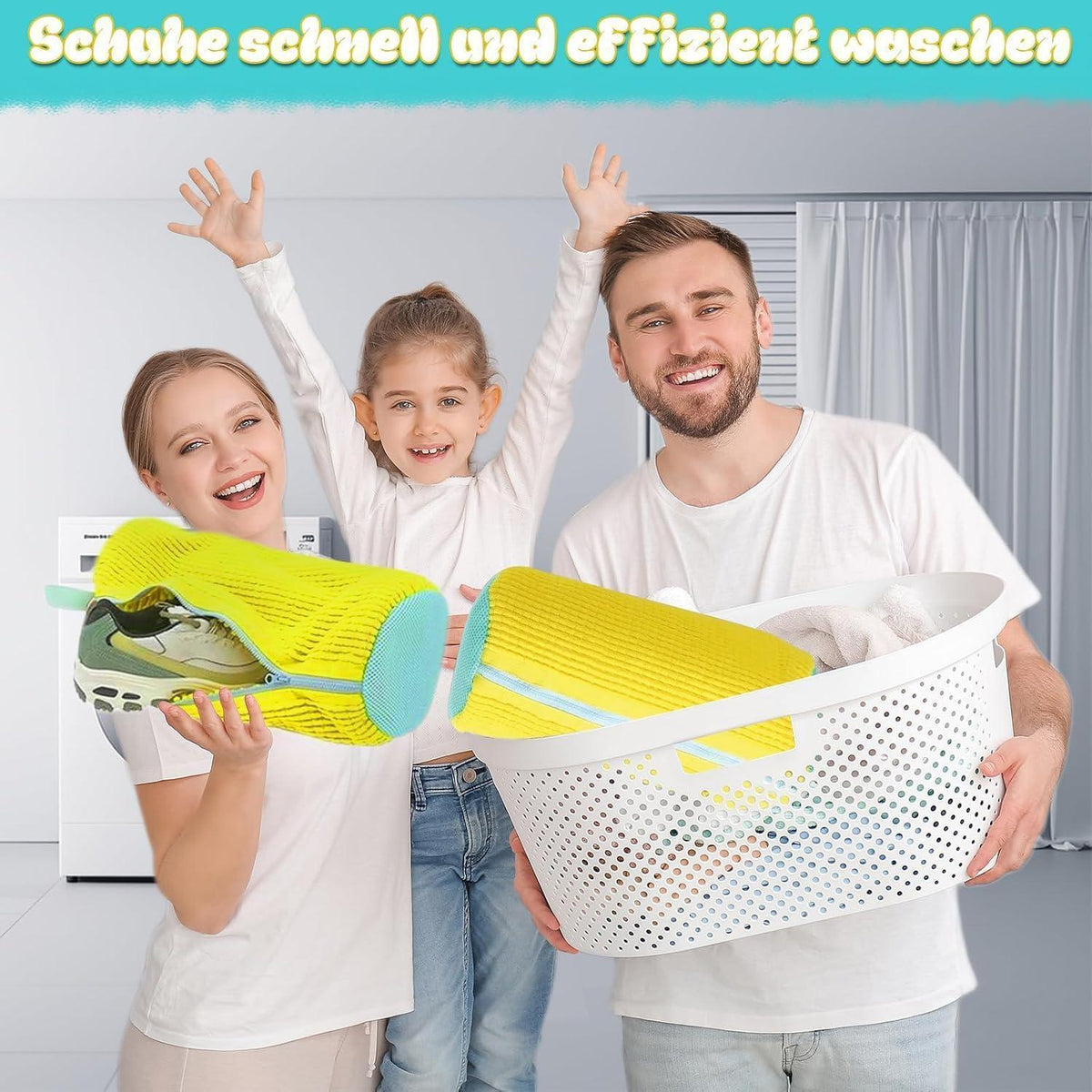 2in1 Schuhwaschbeutel Waschmaschine – 2er Pack mit Zubehör