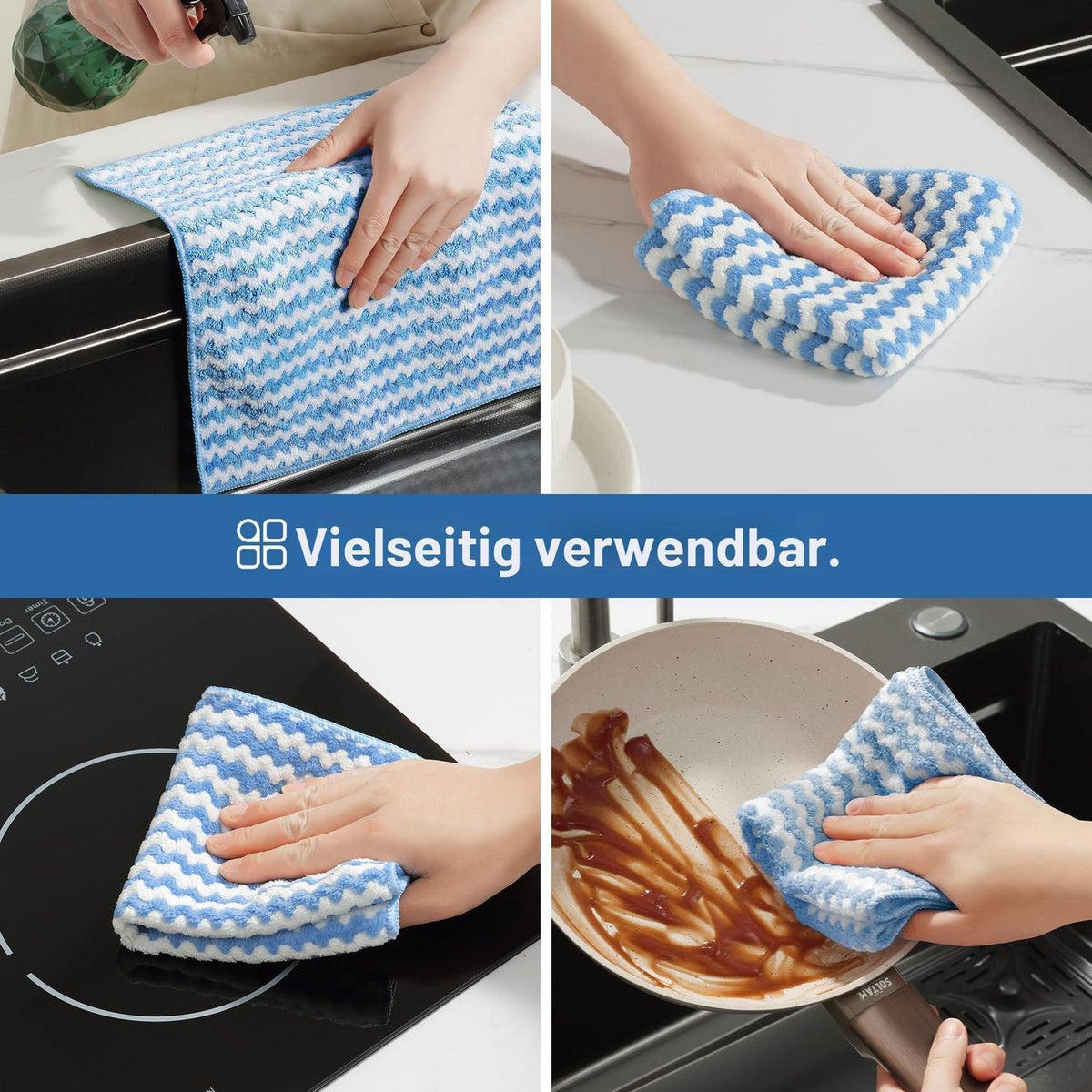 Mikrofaser Reinigungstücher bunt – 18er Pack für Küche & Haushalt