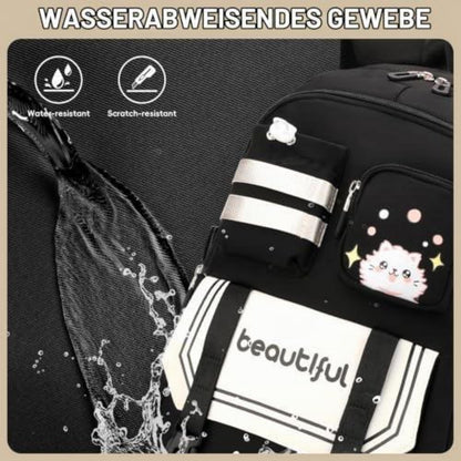 Schultrolley Rucksack Mädchen mit 6 Rädern & Trolleyfunktion