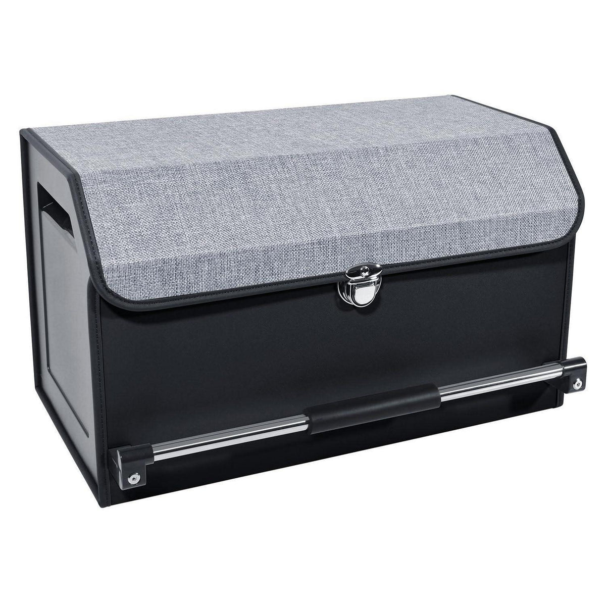 Kofferraum Organizer mit Deckel & Griff - 45L Grau in Lederoptik