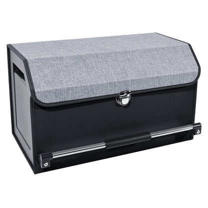 Kofferraum Organizer mit Deckel & Griff - 45L Grau in Lederoptik