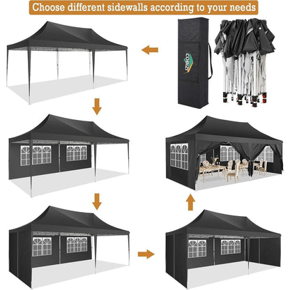 Faltpavillon 3x6m mit Seitenteilen – Wasserdicht & Stabil