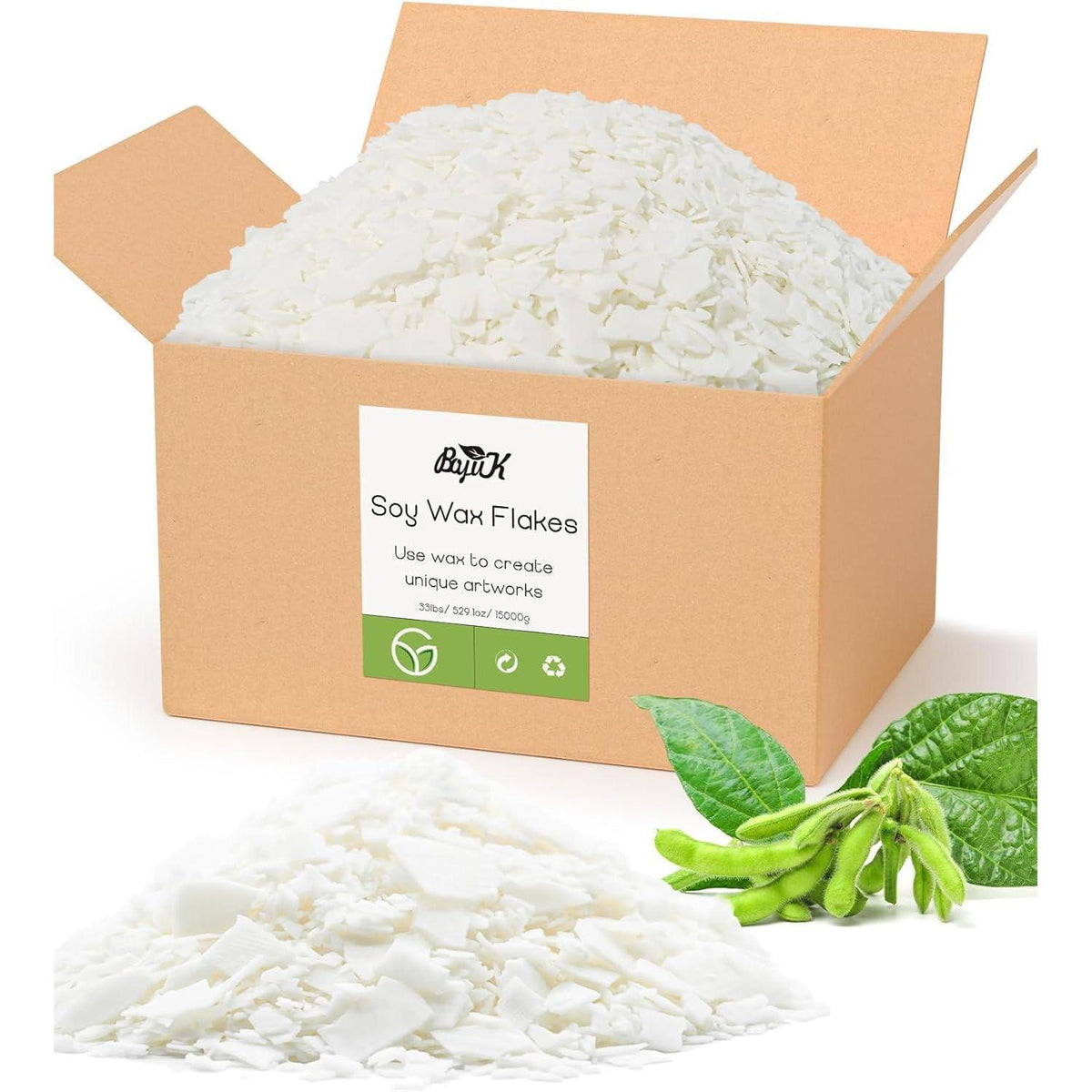 Sojawachs Flocken für Kerzen 15kg - 100% Natürlich & Biologisch