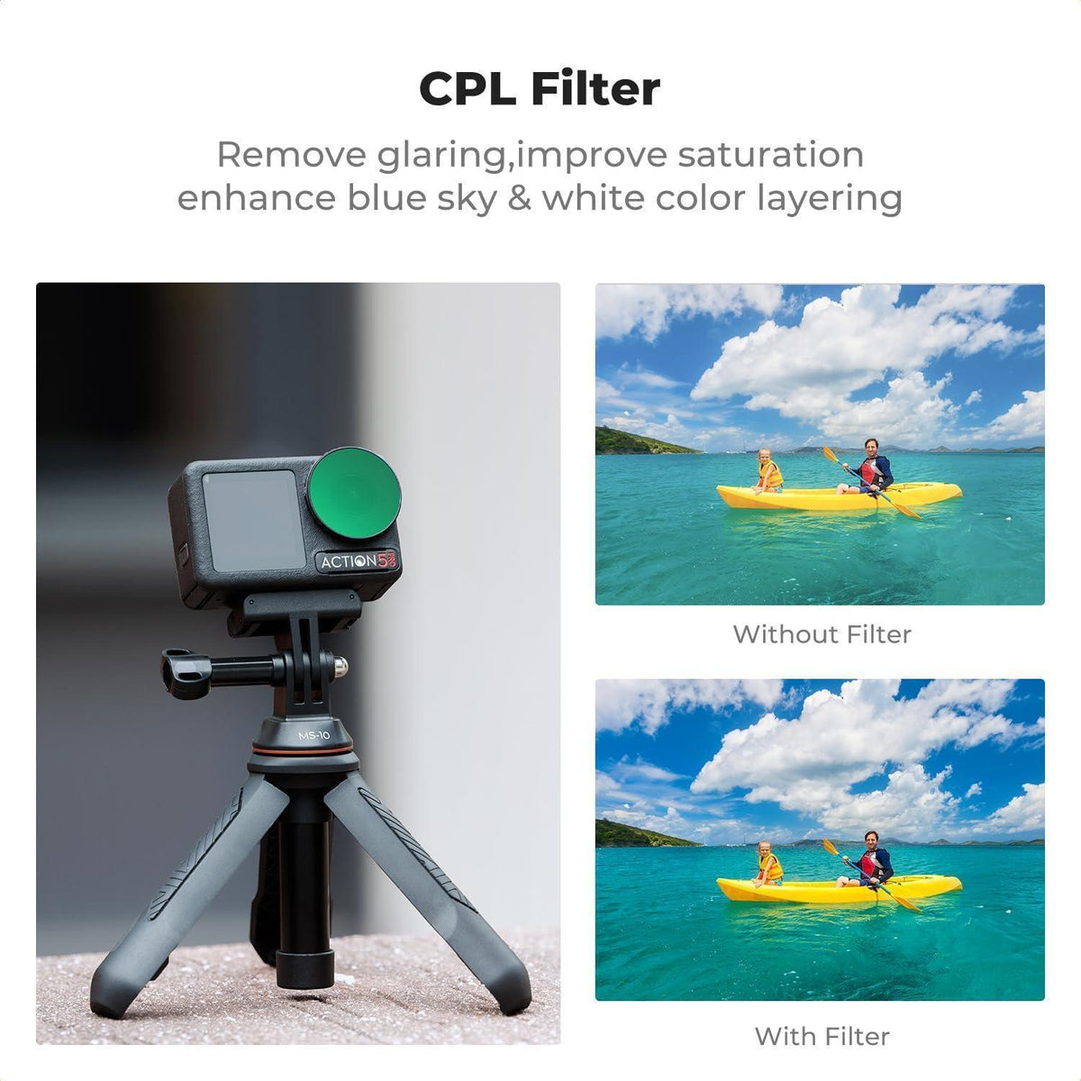CPL Filter für DJI Osmo Action 5 Pro/4 mit Optikglas