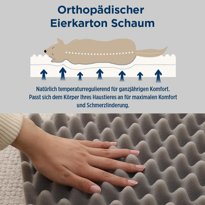 Orthopädisches Hundebett mit Eierkarton-Schaum (XL)