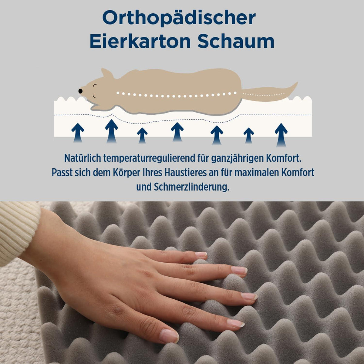 Orthopädisches Hundebett mit Eierkarton-Schaum (XXL)