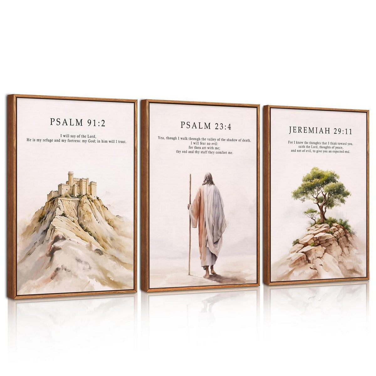 Bibelsegnung Wandkunst Set – 3-teilig, gerahmt