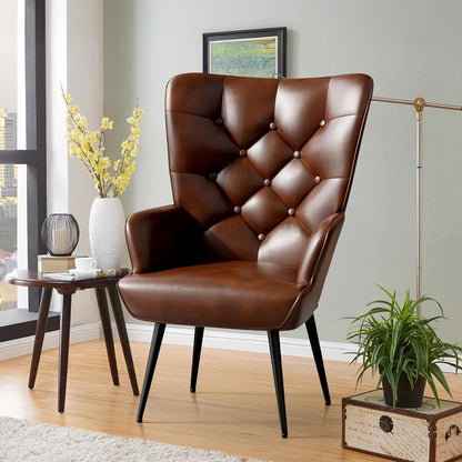 Loungesessel Samt Braun – Modernes Wohnzimmer Sofa mit Metallfüßen