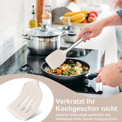 Küchenhelfer Set 7-teilig Khaki Silikon Hitzebeständig
