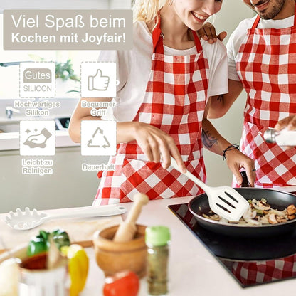 Silikon Küchenhelfer Set 6-teilig, Antihaft & Hitzebeständig, Weiß
