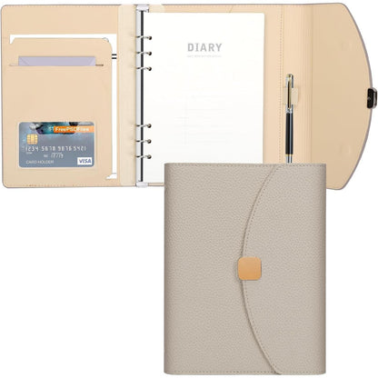 A5 Binder Notizbuch 6 Ring Journal Planer in Lederoptik