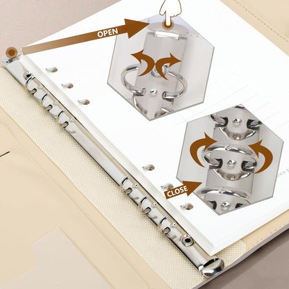 A5 Binder Notizbuch 6 Ring Journal Planer in Lederoptik