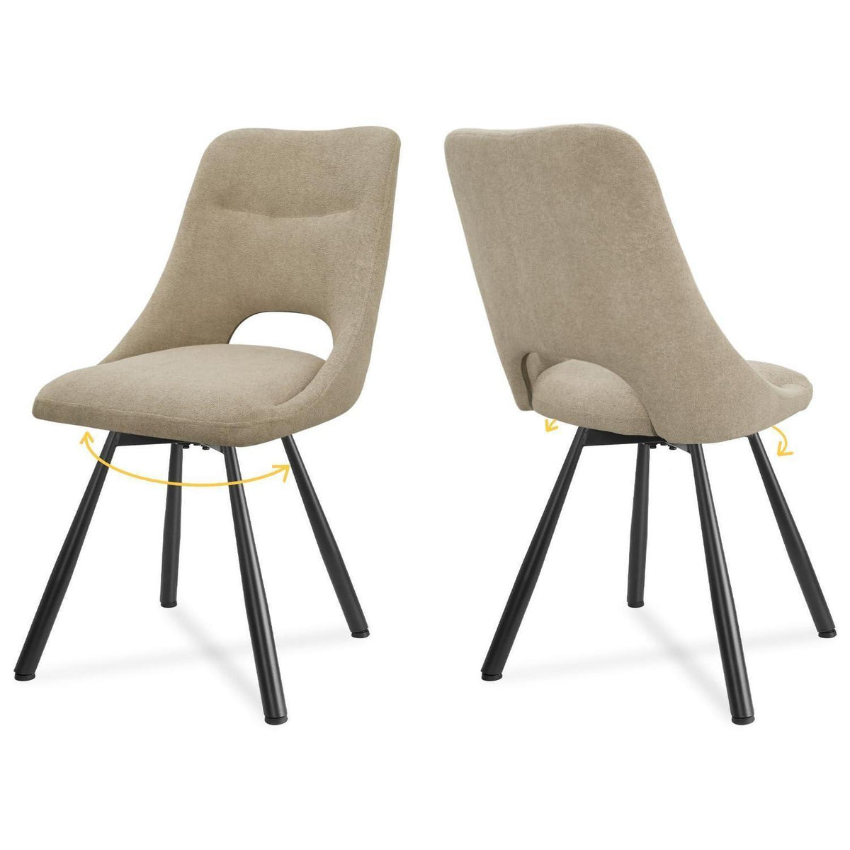 Drehbarer Esszimmerstuhl Set |, Ergonomisch & 360°