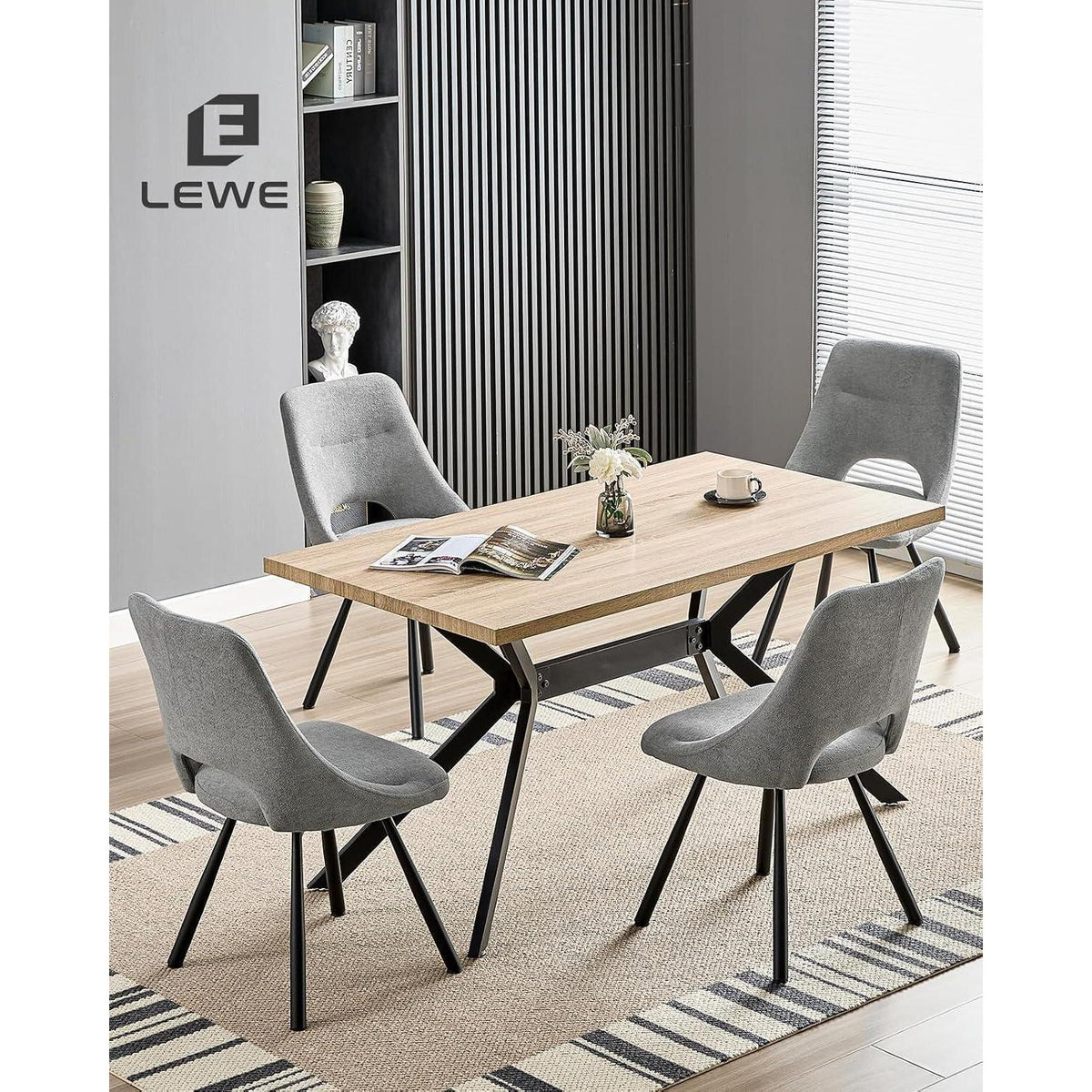 Drehbare Esszimmerstühle Set 4 – Grau, Modern & Bequem