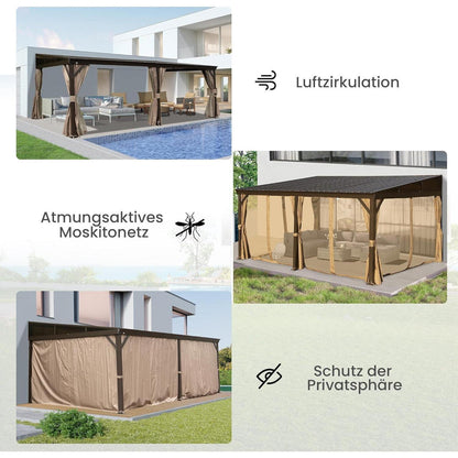 Domi Pavillon 3,6 x 6,1 m – Hardtop Terrassenüberdachung