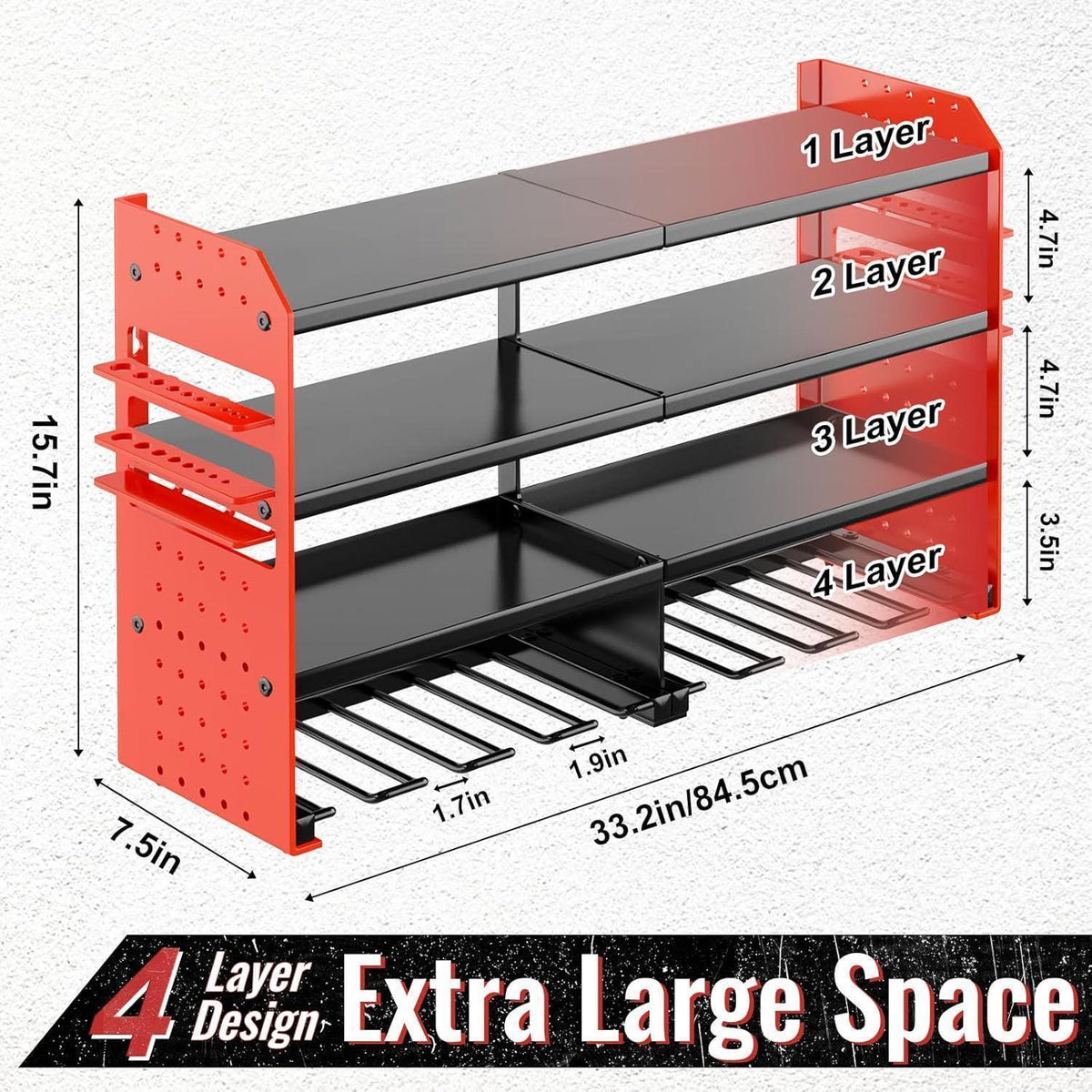 Werkzeugregal Metall für Schlagbohrschrauber, Rosa