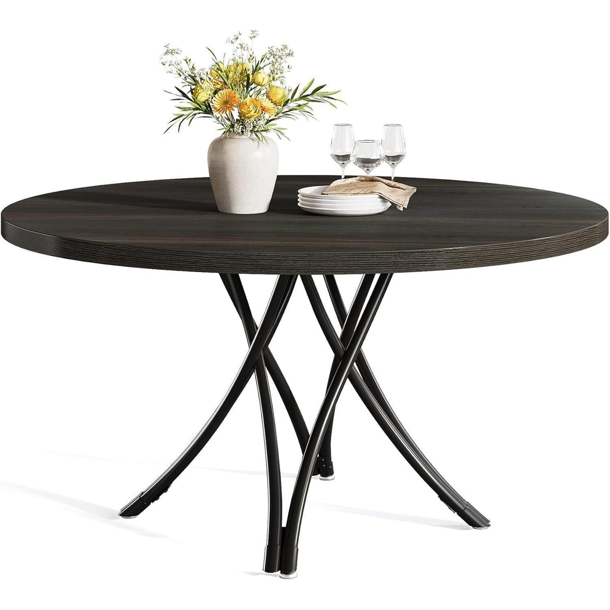 Runder Esstisch Schwarz 120cm – Modern & Stabil
