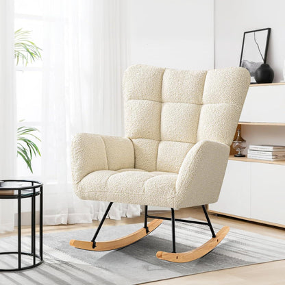 Schaukelstuhl 2er Set – Gepolsterter Relaxsessel für Wohnzimmer & Babyzimmer