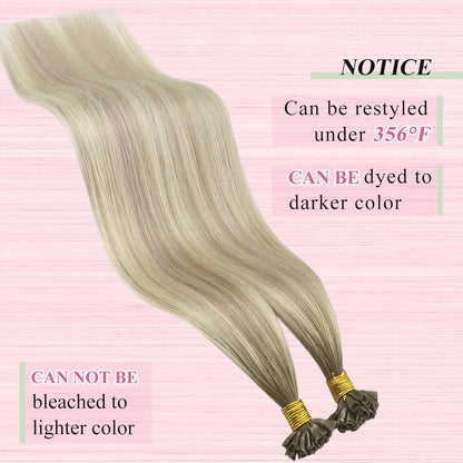Echthaar U-Tip Extensions Blond Ombre 45cm