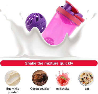Protein Shaker 700ml mit Sieb, Kugel & Skala Pink-Lila