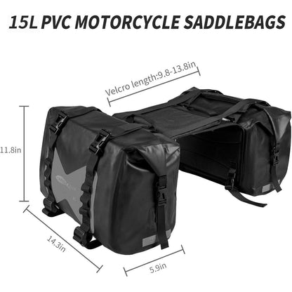 Wasserdichte Motorrad Satteltaschen 2er-Pack Grau 30L