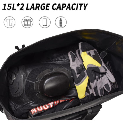 Wasserdichte Motorrad Satteltaschen 2er-Pack Grau 30L