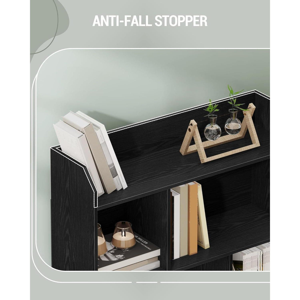6-Fach Bücherregal Schwarz – 24x80x170 cm | Standregal & Aufbewahrung