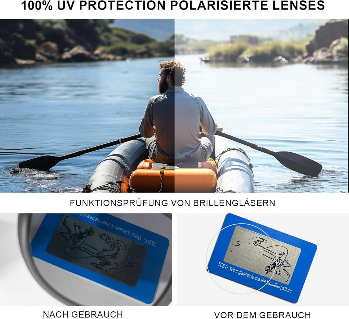 Polarisierte Sonnenbrille Halbrahmen UV400 Outdoor Herren Damen