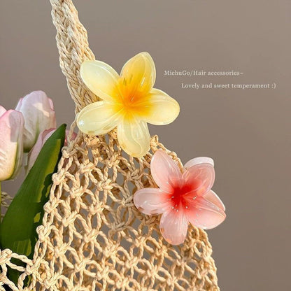 6er Set bunte Acryl Blumen-Haarklammern, rutschfest & stark haltbar