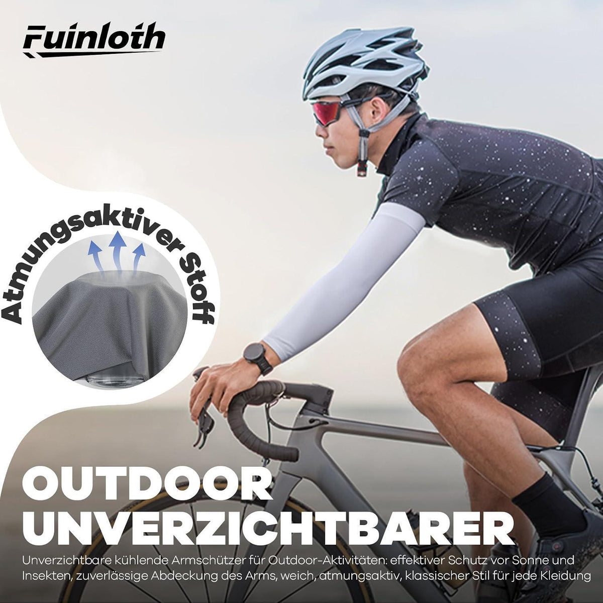 Sport-Armstulpen 4er-Set Schwarz, Grau, Weiß