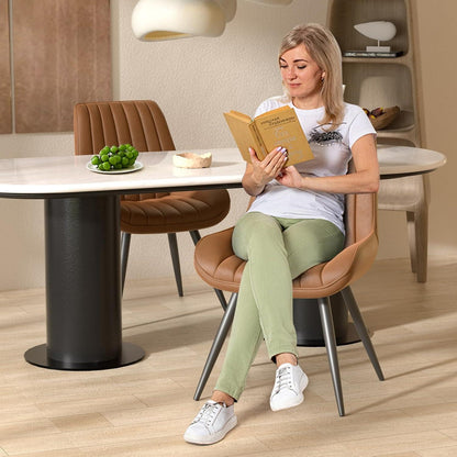 Moderner Esszimmerstuhl gepolstert – Braun, 4er Set