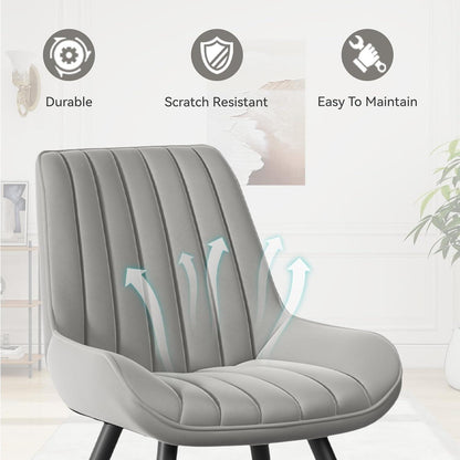Moderner Esszimmerstuhl gepolstert – 6er Set Grau