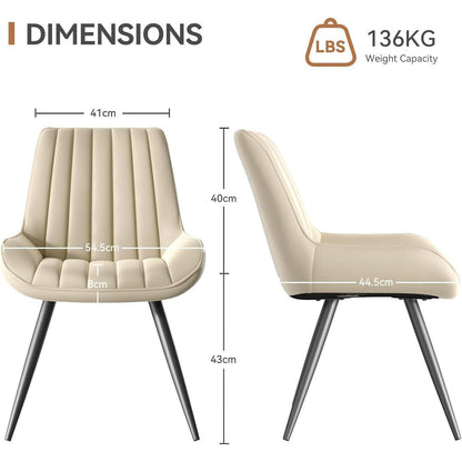 Moderner Esszimmerstuhl gepolstert – Beige, 4er Set