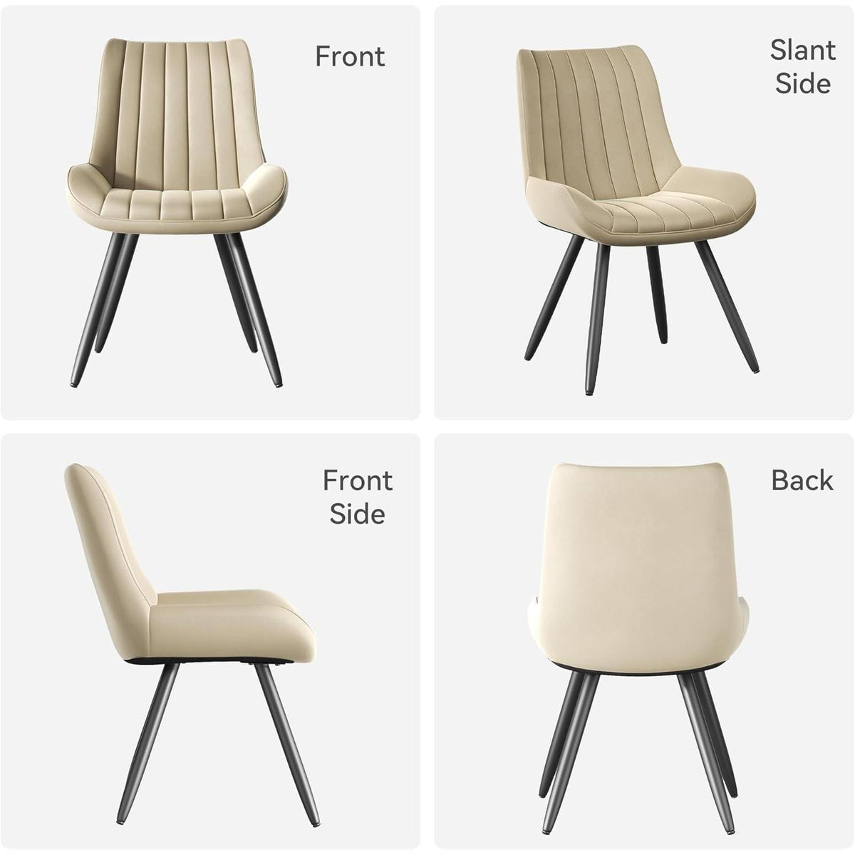 Moderner Esszimmerstuhl gepolstert – Beige, 4er Set