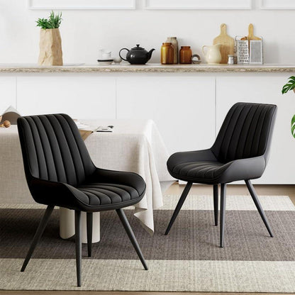 Moderner Esszimmerstuhl gepolstert – 2er Set Schwarz