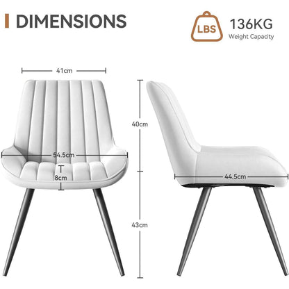 Moderner Esszimmerstuhl gepolstert – 4er Set Weiß