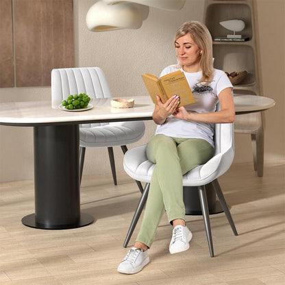 Moderner Esszimmerstuhl gepolstert – 4er Set Weiß