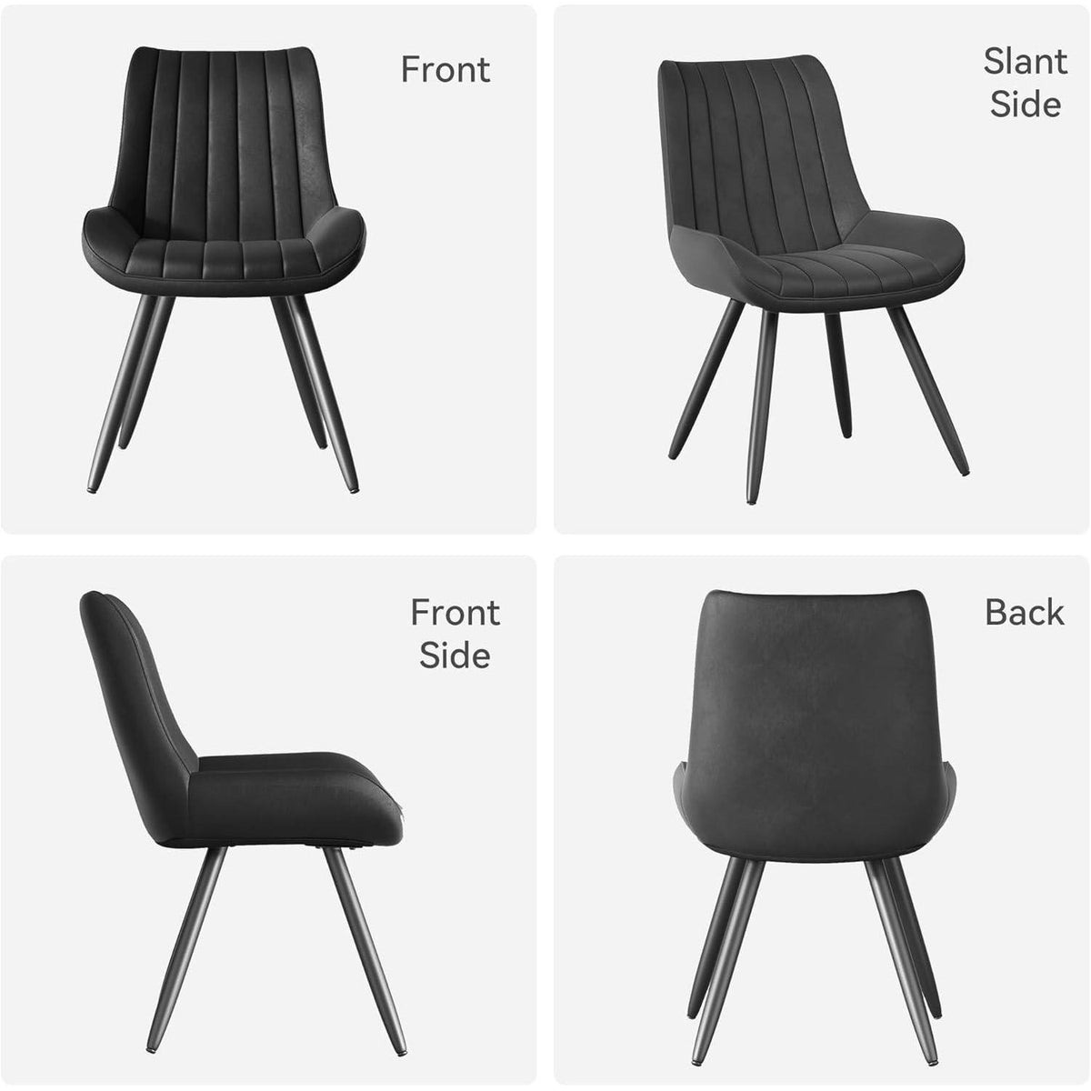 Moderner Esszimmerstuhl gepolstert – 4er Set Schwarz